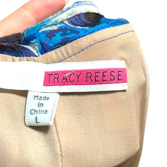 Tracy Reese Multicolor Geometric Midi Dress Sleeveless 100% Silk Size Large - Picture 7 of 9